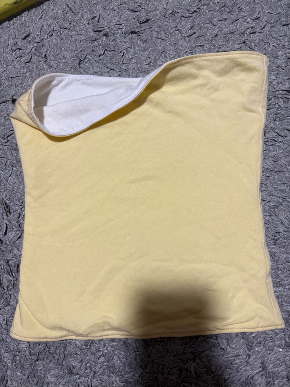 Reversible Butter Yellow & White Strapless Tube Top